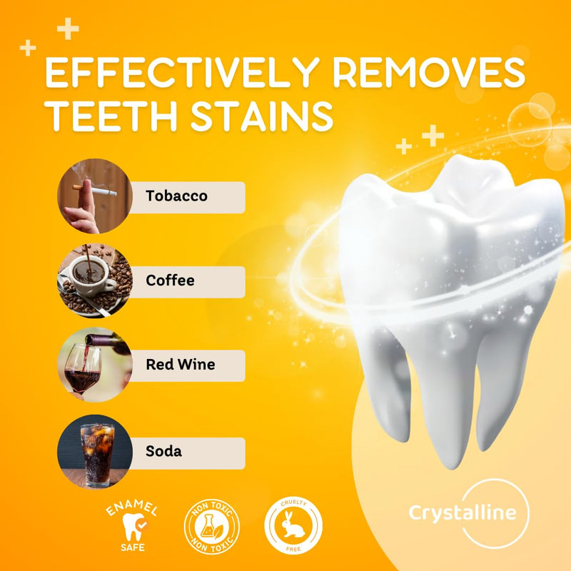 [Australia] - Crystalline Premium Teeth Whitening Strips - 21 Treatments - Whitens with no sensitivity - Enamel protection - Peroxide free - Natural Ingredients - Verified Non-Toxic - Removes Tough Stains - Mint 