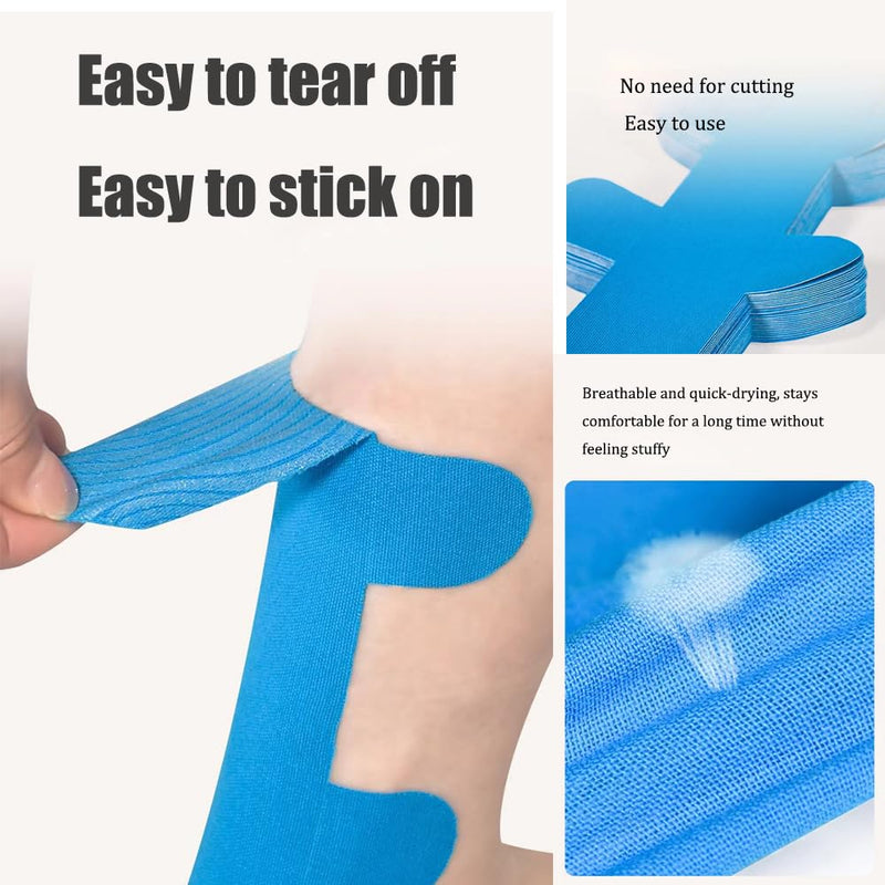 [Australia] - Precut Kinesiology Tape for Achilles Tendon, 8 PCS Achilles Tendonitis Relief Athletic Tape, Waterproof & Breathable, Enhance Elastic Kinesiology Athletic Tape for Achilles and Muscle Support 