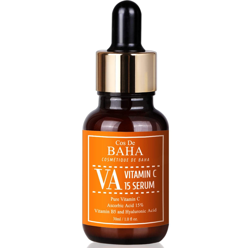 Cos De BAHA Vitamin C(Ascorbic Acid) 15% Serum 1 Fl Oz – Korean Skin Care for Dull & Uneven-Looking Skin, Brightening Face Serum with Ascorbic Acid, 30ml
