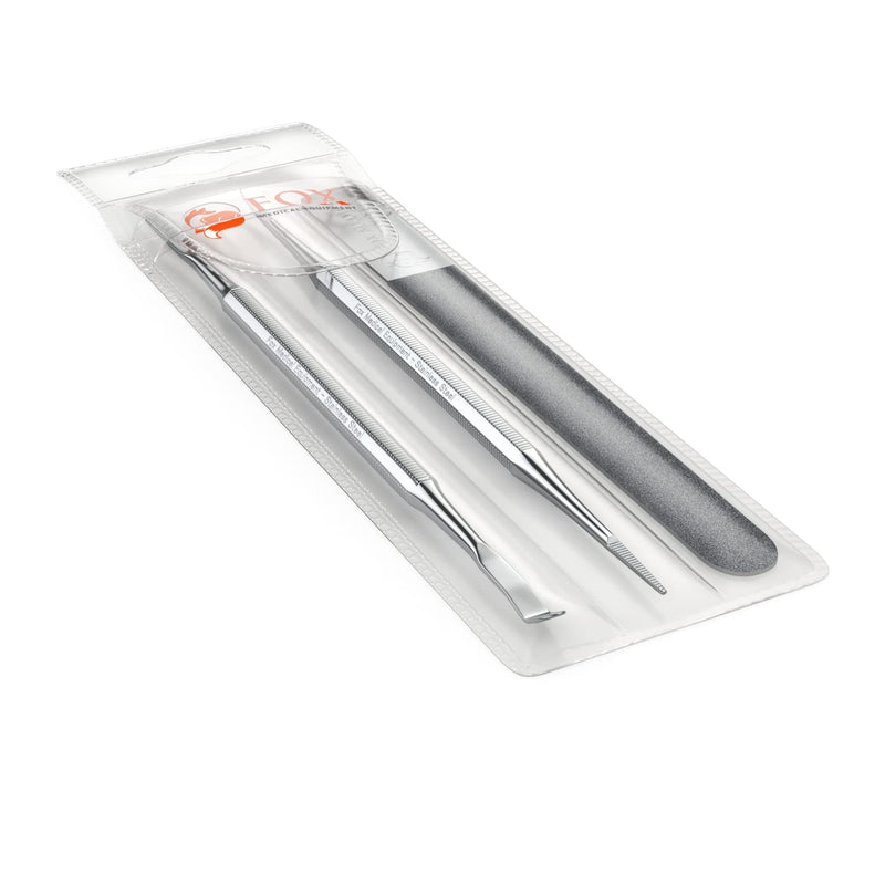 Fox Medical Equipment Ingrown Toenail Treatment Kit – Diamond File & Professional Toenail Lifter Tool – Surgical Stainless Steel Set for Pain-Free Relief, Precision Pedicure & Safe Nail Care