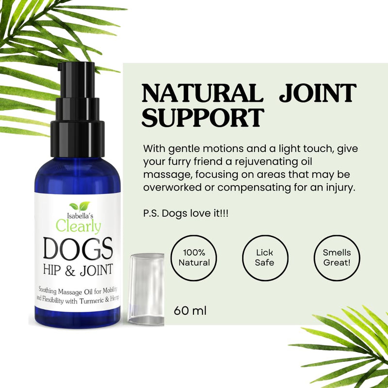 HIP & JOINT Massage Oil for Dogs with Flax Seed and Turmeric Oils | Pet Safe Essential Oils Support Mobility, Flexibility, Ease Tension and Discomfort - Vegan Pet Product Made in USA - PawsPlanet Australia