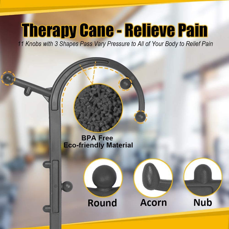 [Australia] - GOHIKING Trigger Point Massager for Neck and Back, Handheld Manual Self Massage Tool, Lower Back and Shoulder Massager, Myofascial Release - Deep Muscle Massage A1 Black 