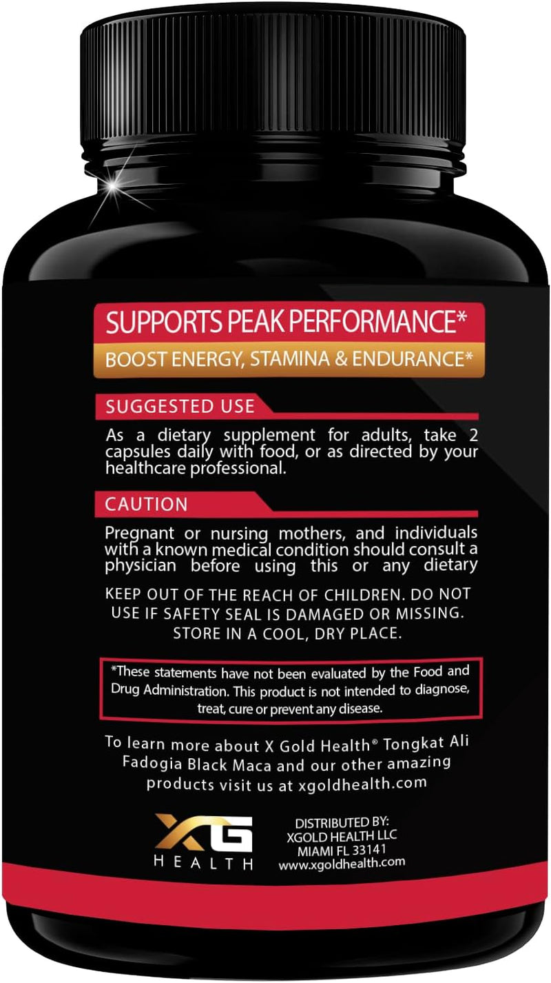 [Australia] - Tongkat Ali, Fadogia Agrestis, L-Arginine, L-Citrulline & Horny Goat Weed Supplement: 1300mg Ultra Concentrated Complex for Boosted Energy & Stamina - Herbal Performance Supplements - 120 Capsules 