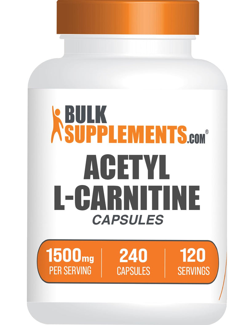 [Australia] - BulkSupplements.com Acetyl L-Carnitine Capsules - ALCAR HCl, Carnitine Supplement - ALCAR Capsules, Acetyl L-Carnitine 1500mg - Gluten Free, 2 Capsules per Serving, 240 Capsules 240 Count (Pack of 1) 