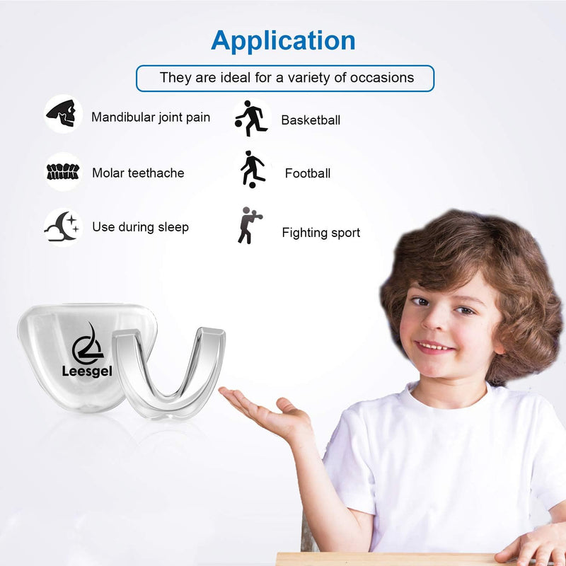 [Australia] - 4 Pack Kids Mouth Guard for Grinding Teeth, Night sleep Teeth Guards, Eliminates TMJ & Teeth Clenching, Stops Bruxism, Teeth Whitening Tray, Sport Athletic Mouth Guard (kid Size only fit for kids) 