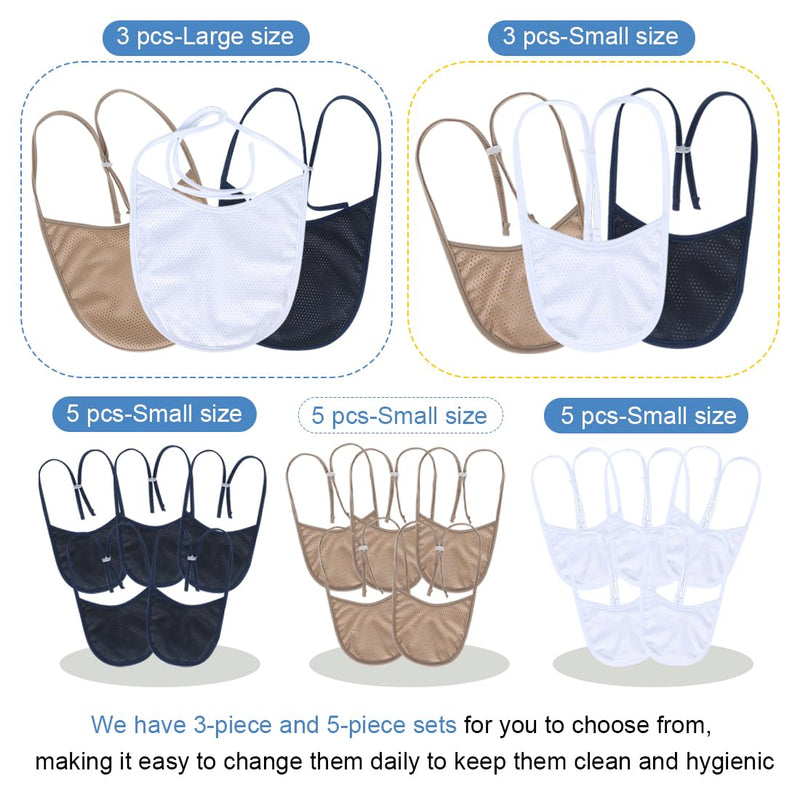 [Australia] - Tracheostomy Neck Stoma Cover (Navy-5pcs, Large) Navy-5pcs 