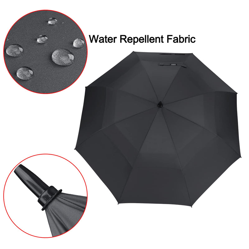G4Free 46" Sun Umbrella with Double Layer 62" Automatic Open Golf Umbrella Oversize Windproof
