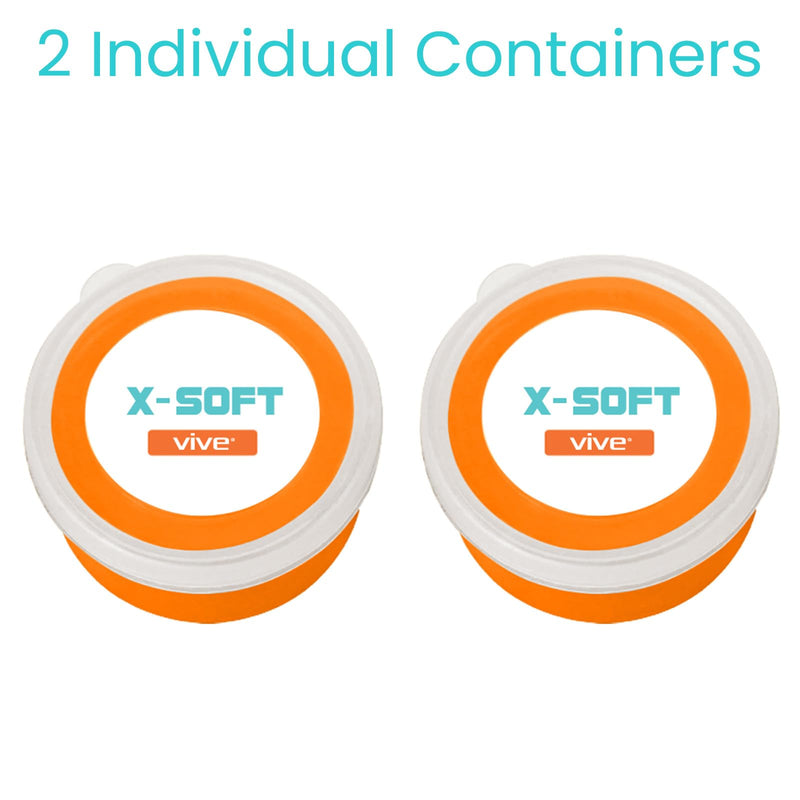 [Australia] - Vive Therapy Putty For Adults, For Hand Therapy (2 Pack) - Occupational Sensory Stress Relief Tools - for Physical Exercise, Finger Pain, Grip Strength, Rehab, Arthritis, Forearms, Fidgeting, Motor Skills X-Soft (Orange) 