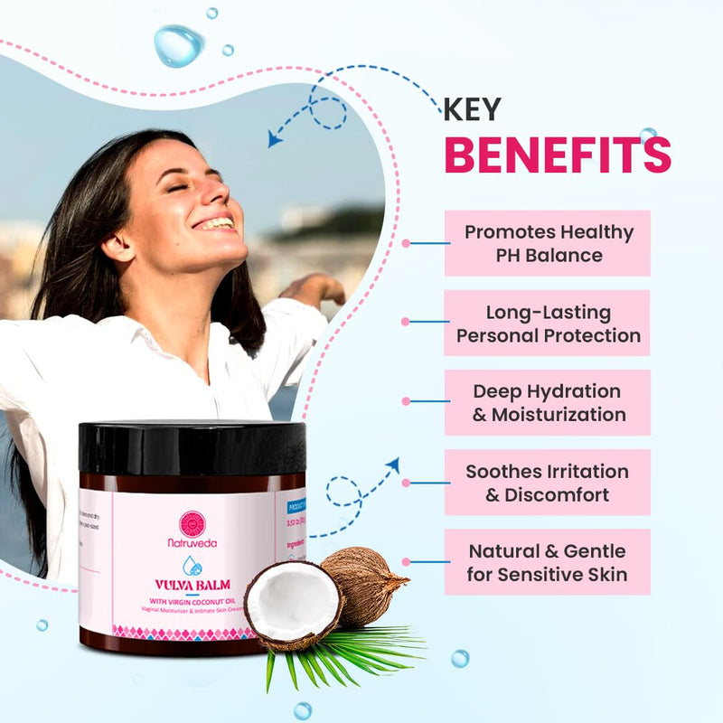 [Australia] - Vulva Balm for Women ‚Äì Fragrance-Free, Vulva Moisture Cream with Coconut Oil & Beeswax Hormone-Free Feminine Moisturizer, Helps Relieve Dryness & Irritation from Menopause ‚Äì 3.5 oz Natural 3.5 Ounce (Pack of 1) 