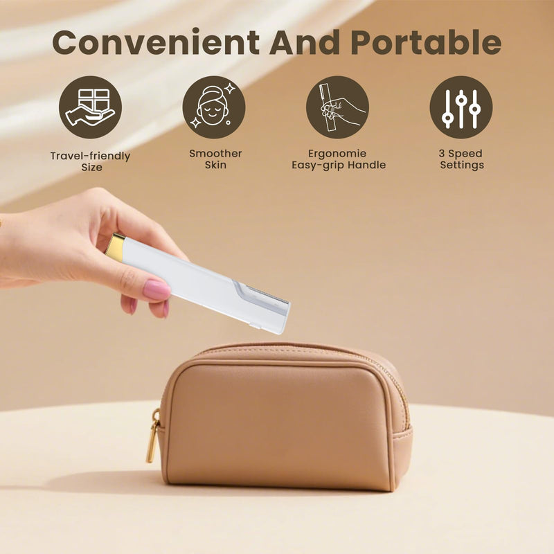 [Australia] - Sonic Dermaplane Razor for Women Face, Three-Speed Rechargeable Dermaplane Razor with 5 Refill Blades, Facial Hair & Peach Fuzz Remover for Women,Sonic Dermaplaning Tool 
