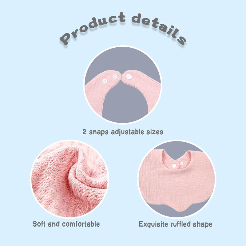 [Australia] - Muslin Baby Drooling Bibs Unisex Soft & Absorbent Multi-Layer Baby Bibs for Drooling and Teething Boys Girls Flower-8 