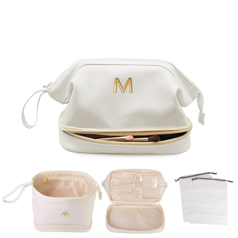 Initial Cosmetic Bag+Initial Sports Gym Bag, Gift for Her