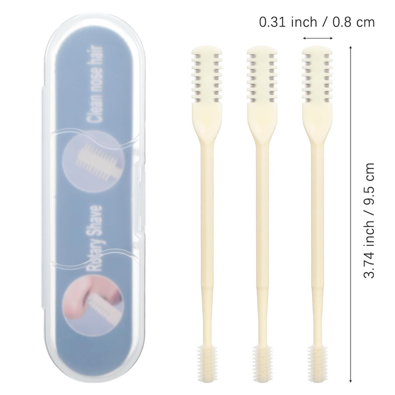 [Australia] - Pack of 3 2-in-1 Nose Hair Trimmer Nose Hair Removal Tool Manual Rotating Nose Hair Trimmer 360° Rotating Nose Hair Trimmer Double-Sided Nose Hair Trimmer for Men and Women 