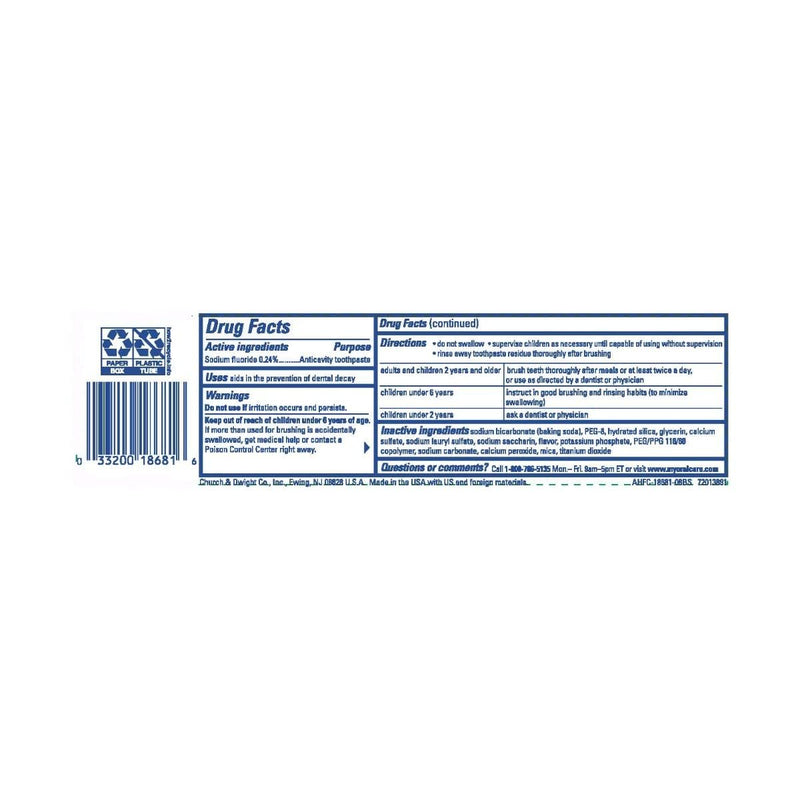 [Australia] - ARM & HAMMER Truly Radiant Whitening & Enamel Strengthening Fluoride Toothpaste, Fresh Mint, 4.3 oz (Pack of 5) 4.3 Ounce (Pack of 5) 