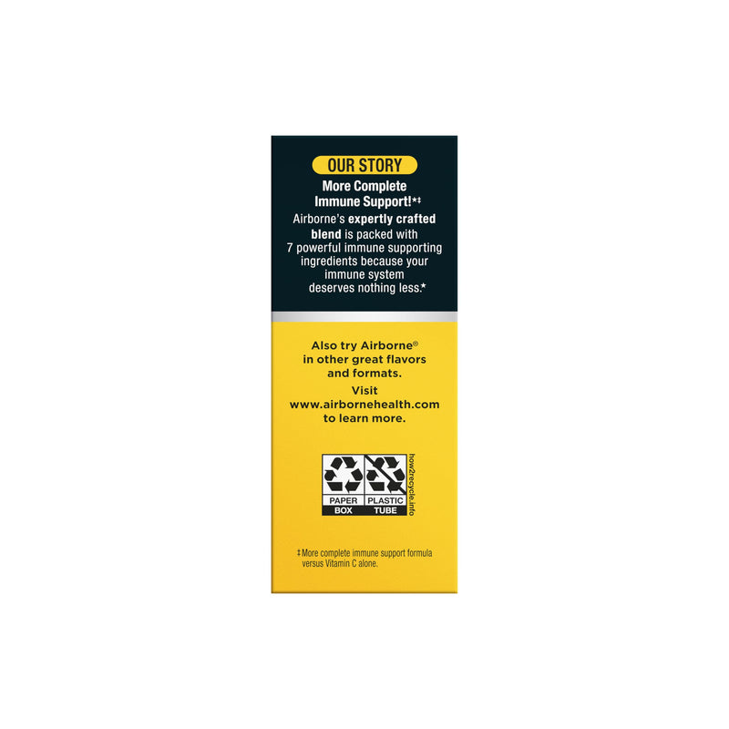 Airborne Immune Support Effervescent Tablets, Zesty Orange Flavor - 30ct with 1000mg Vitamin C + Vitamins A, D, E, Zinc, Selenium, Manganese & Herbal Blend - Sugar‑Free, Gluten‑Free Citrus 30 Count (Pack of 1)