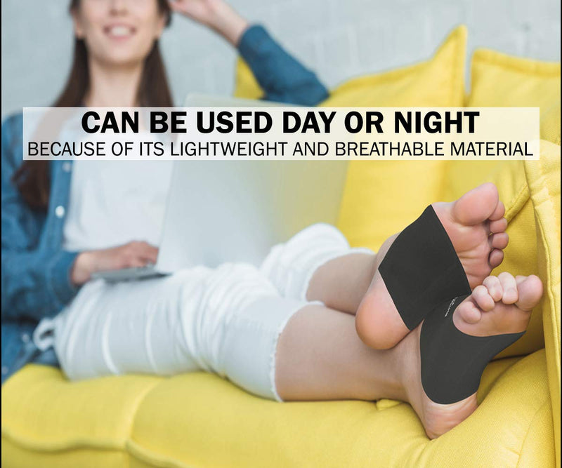 [Australia] - Physix Gear foot bandage metatarsal immediate pain relief for flat feet, splay feet, heel spurs, plantar fasciitis foot bandage midfoot with arch support flat foot insoles BLACK XL 