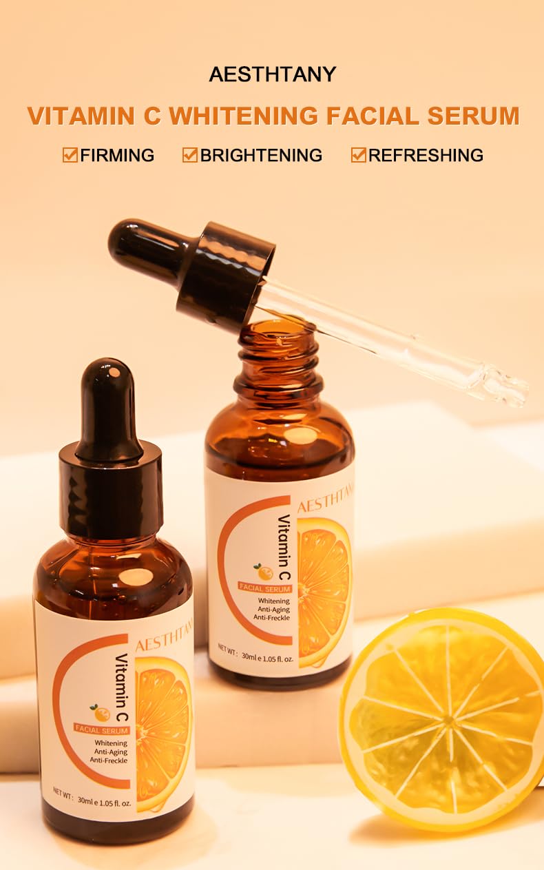 Vitamin C Brightening Facial Serum – Fade Dark Spots, Even Skin Tone & Reduce Wrinkles for Radiant, Youthful Glow (30ml)