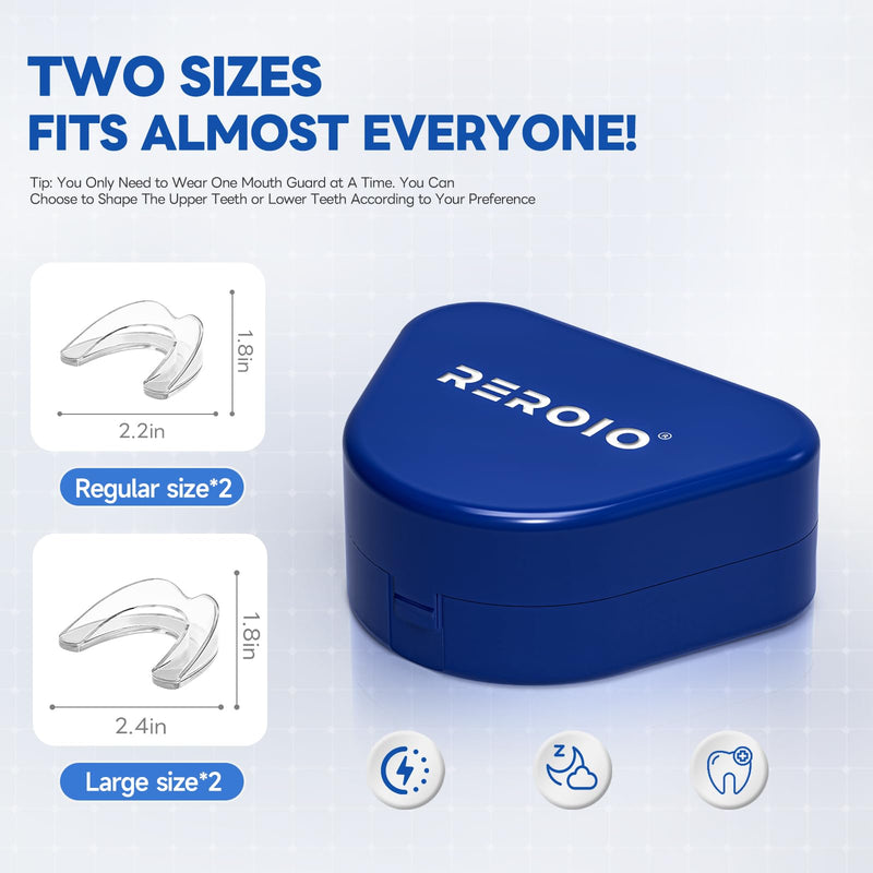 [Australia] - Mouth Guard for Grinding Teeth at Night, Teeth Grinding Mouth Guard for Sleeping, Perfect fit Night Guards for Teeth Grinding, 2 Size Mouthguard Available for Adults 1.8*2.2in+1.8*2.4in 4.0 