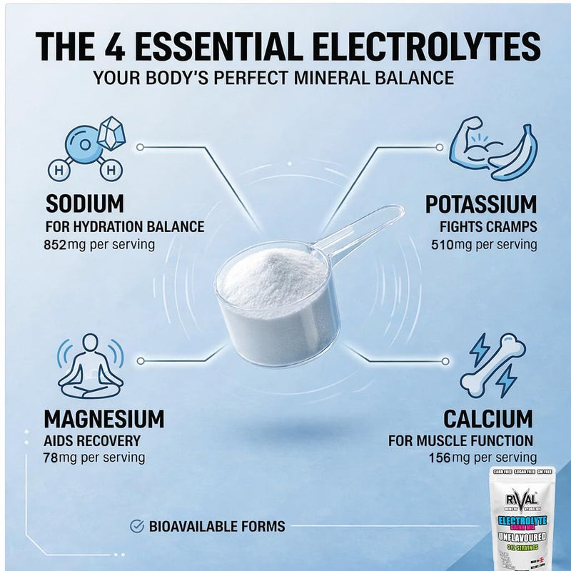 Electrolyte Powder Unflavoured – Zero Sugar Hydration Mix | 312 Servings | Keto, Fasting & Endurance – Sodium, Potassium, Magnesium (250g)
