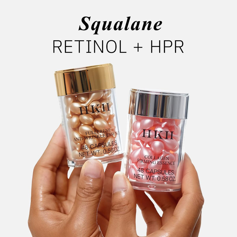 HKH Vitamin C Serum Capsules For Face: 48 Caps Anti-Aging Wrinkles With Vit C & Vitamin E Serum For Women Over 30+ - Reducing Fine Lines - Smoothing & Firming Skin - Travel-Friendly (Vitamin C)