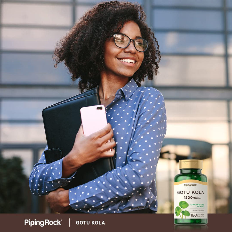 [Australia] - Piping Rock Gotu Kola Capsules | 1500mg | 180 Count | Concentrated Herbal Extract | Non-GMO, Gluten Free Supplement 