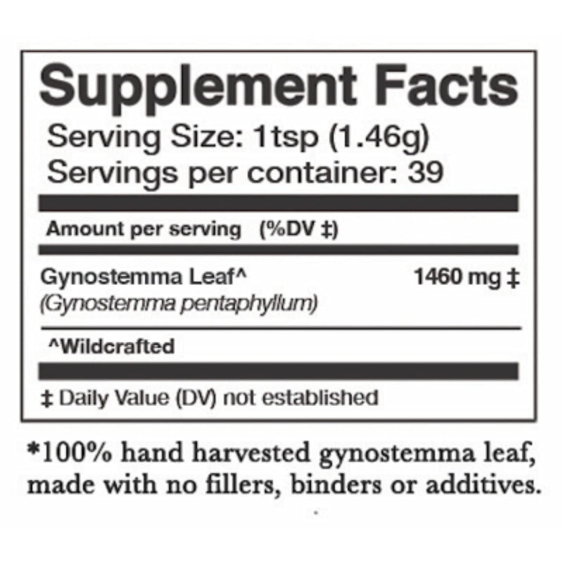Anima Mundi Apothecary Gynostemma - Wild Grown Jiaogulan Leaf for Tea - Natural Source of Nutrients, Antioxidants, Vitamins and Minerals - Longevity Tea Leaves (2oz / 57g)