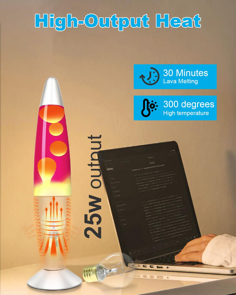 [Australia] - Lava Lamp Bulb 25 Watt, E17 Intermediate Base 6 Packs The Lava Original Replacement Bulb for 14.5-Inch Lava Lamp, Soft Warm White Glow, Long Life, High Temp Resistance, High-output Heat S11 Bulb S11- 25W Shape 