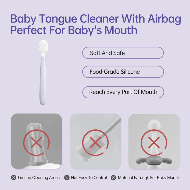 [Australia] - Kids Tongue Scraper, Tongue Cleaner for Infant & Newborn, Baby Oral Cleaner Newborn, Toddler Toothbrush for Tooth Mouth Gum Clean, Infant Toothbrush Oral Cleaning Stick… Air 