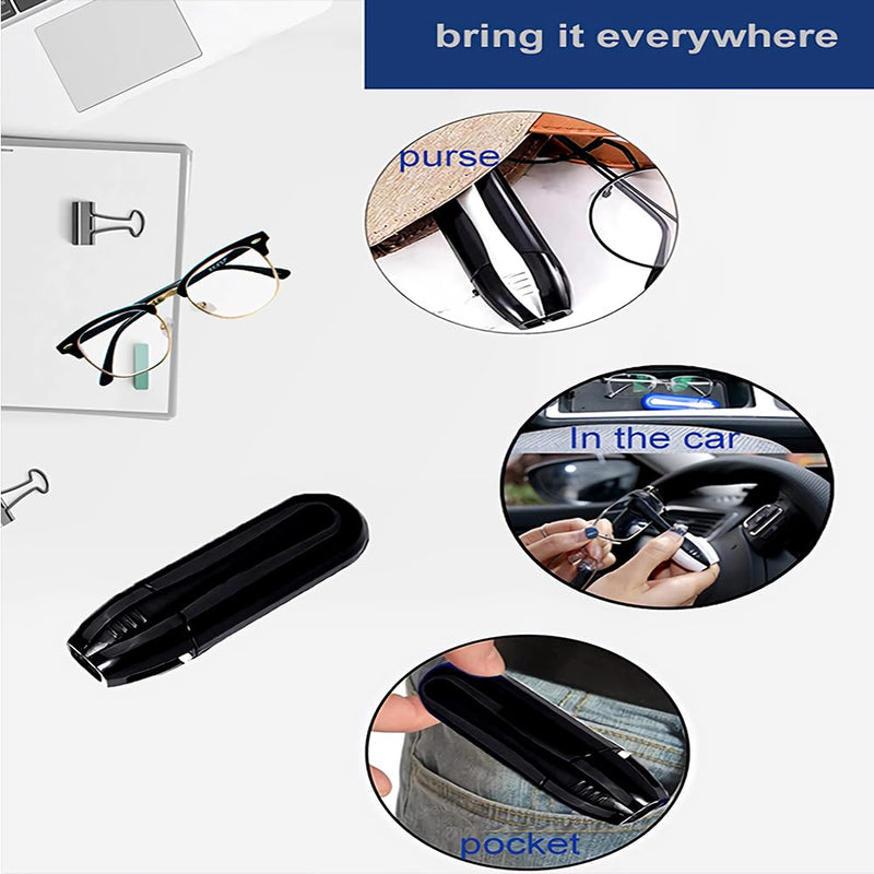 [Australia] - 3Pcs Eyeglass Cleaner, Portable Eyeglasses Cleaner Carbon Eyeglass Care Products, Microfiber Spectacles Mini Sunglasses Brush Soft Brush Cleaning Tool, Travel Easily to Carry 