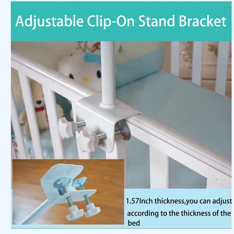 [Australia] - Crib Canopy Holder Mosquito Net Stand Holder Set Metal Adjustable Clip-On Stand Bracket for Rack Mosquito Net Accessories 