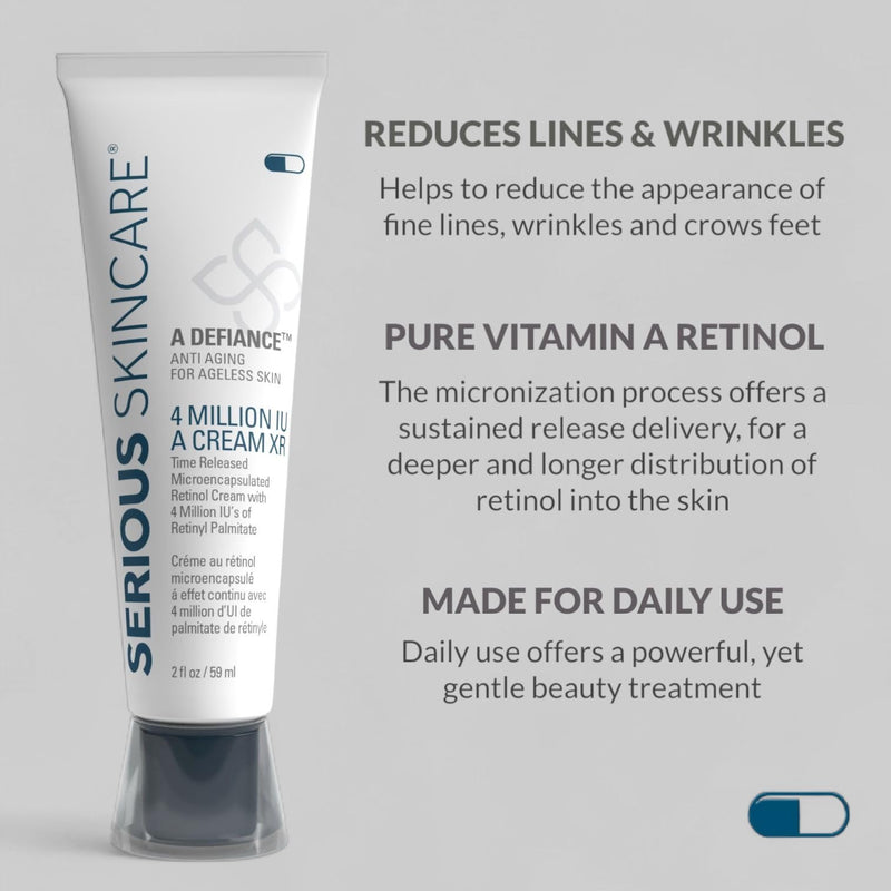Serious Skincare Vitamin A Cream Retinol Moisturizer For Face 2 Oz (2Pack)