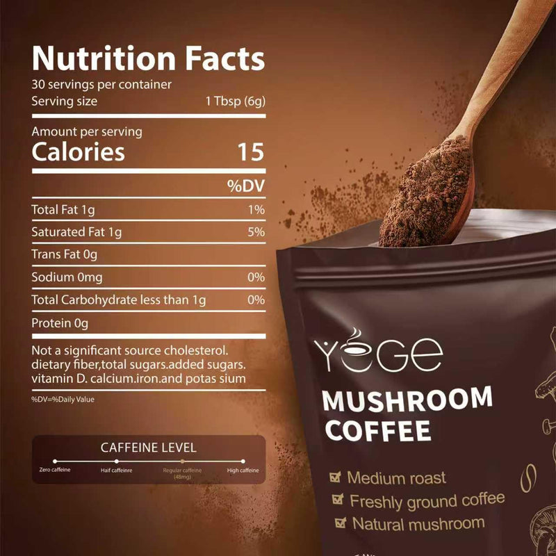 [Australia] - Mushroom Coffee, Instant Organic Mushroom Coffee with Cordyceps, Reish, King Trumpet, Shitake, Turkey Tail, Lions Mane for Energy, Focus, Positive Mood & Immune Support (30 Servings) 1 
