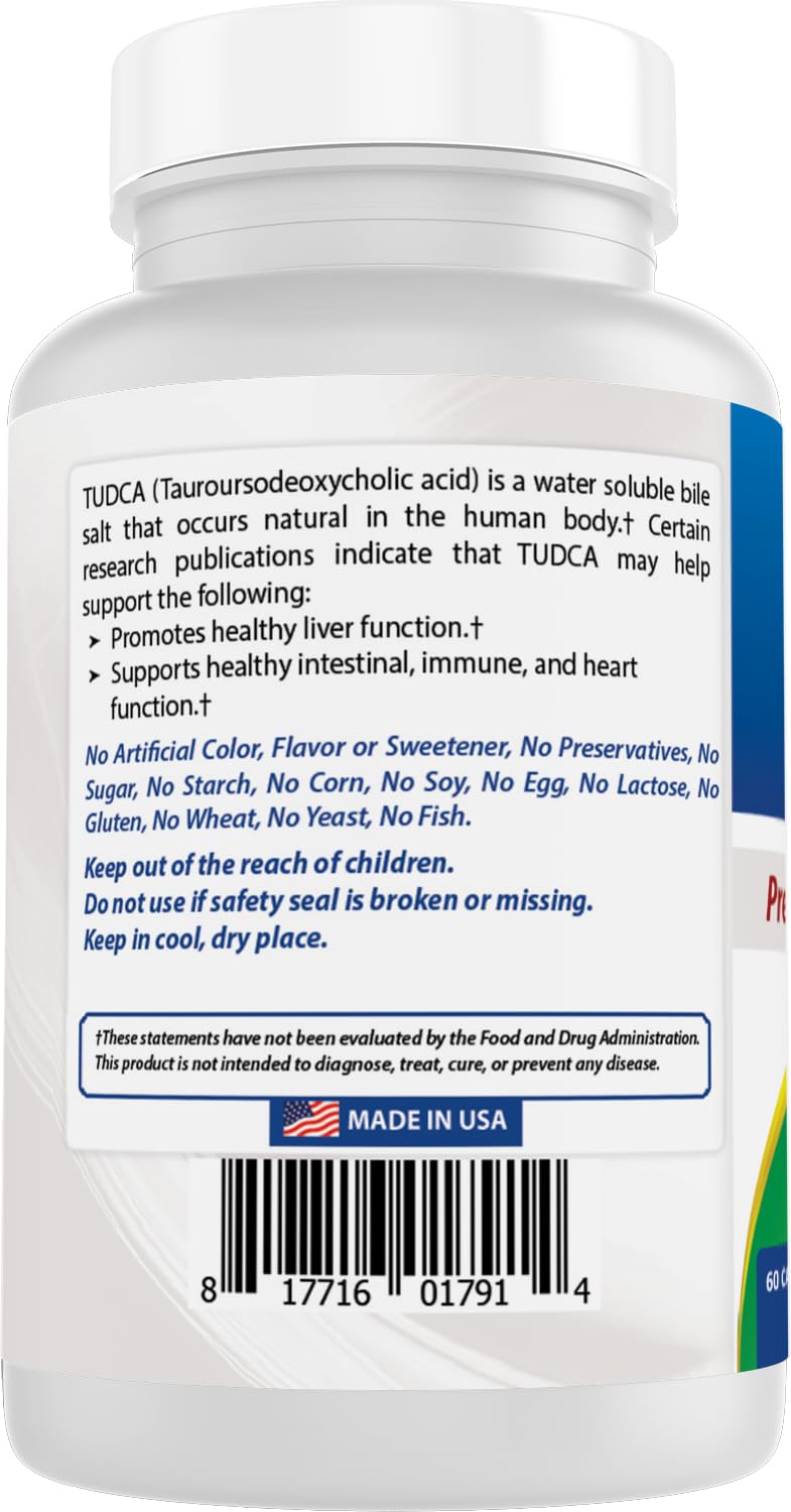 Best Naturals TUDCA 250mg (Tauroursodeoxycholic Acid) - 60 Veg Capsules - 2 Months Supply (60 Count (Pack of 3))