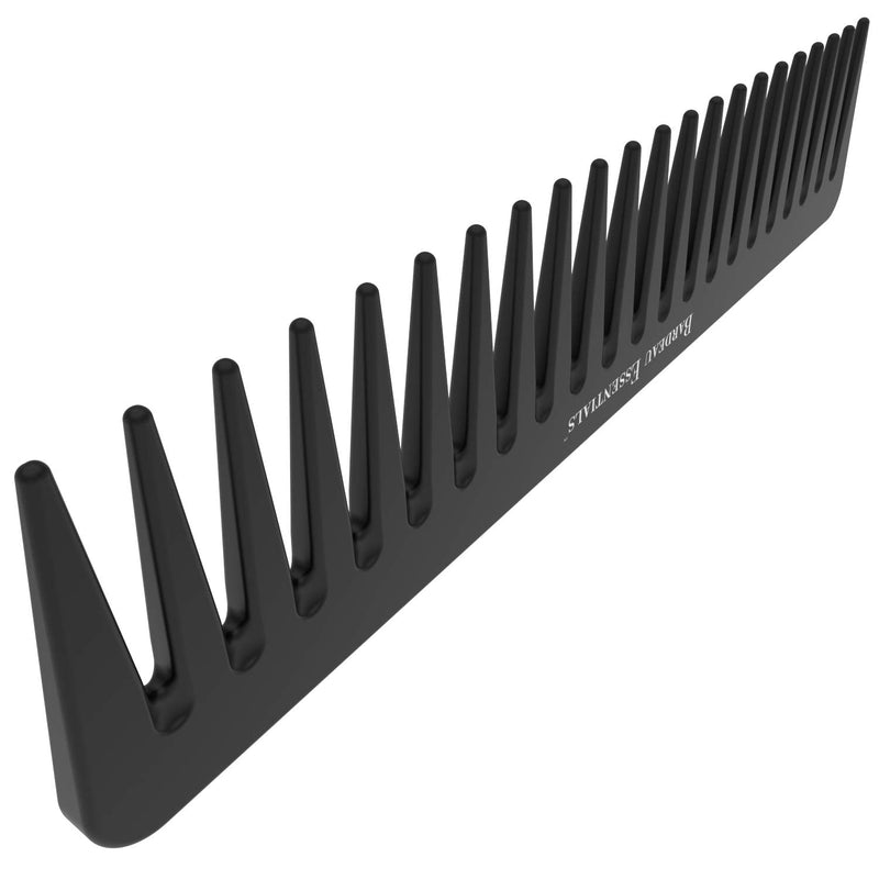 Black Carbon Wide Tooth Comb (7 Inch) - 2 Pack - Professional Detangling & Styling Tool for Men & Women, All Hair Types 2 Pack Black