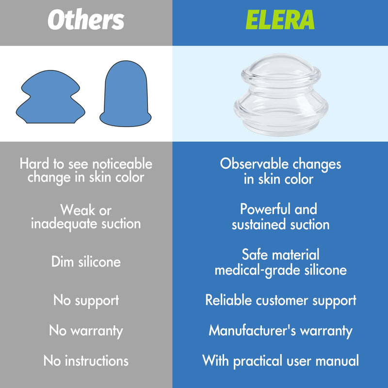 [Australia] - ELERA Silicone Cupping Therapy Set, Professionally Chinese Massage Cups for Cupping Therapy and Cellulite Reduction (7 Cups) 3 size 7 pieces 