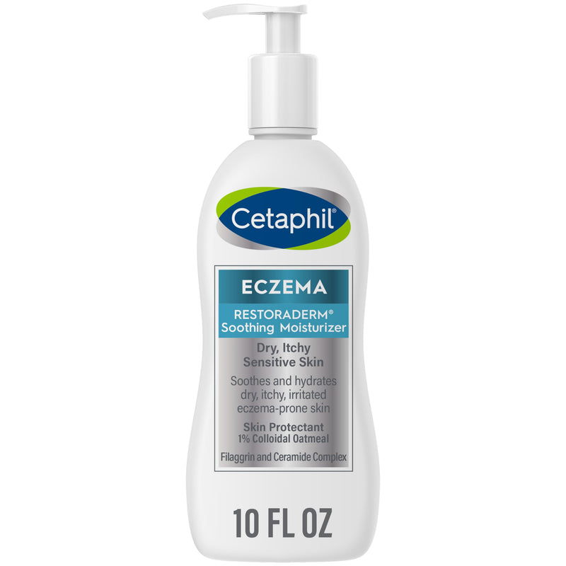 Cetaphil RESTORADERM Soothing Moisturizer, For Eczema Prone Skin, 10 fl oz, For Dry, Itchy, Irritated Skin, 24Hr Hydration, No Added Fragrance, Doctor Recommended Sensitive Skincare Brand Unscented 10 Fl Oz (Pack of 1)