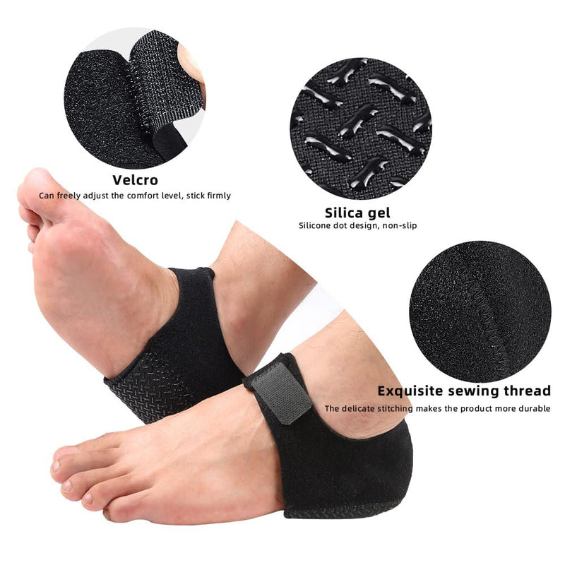 [Australia] - Heel Cups, Anti-Slip Gel Heel Pads, Adjustable Heel Protectors Cushion for Heel Pain Relief for Men & Women (Small) Small 