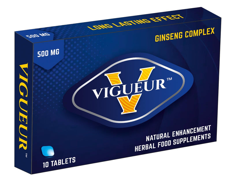 VIGUEUR 500mg New UK | Stronger | Longer | Harder | Performance | Extra Strength Enhancing, Stamina Endurance Booster Supplement Pills for Men | 10 Ginseng Tablets