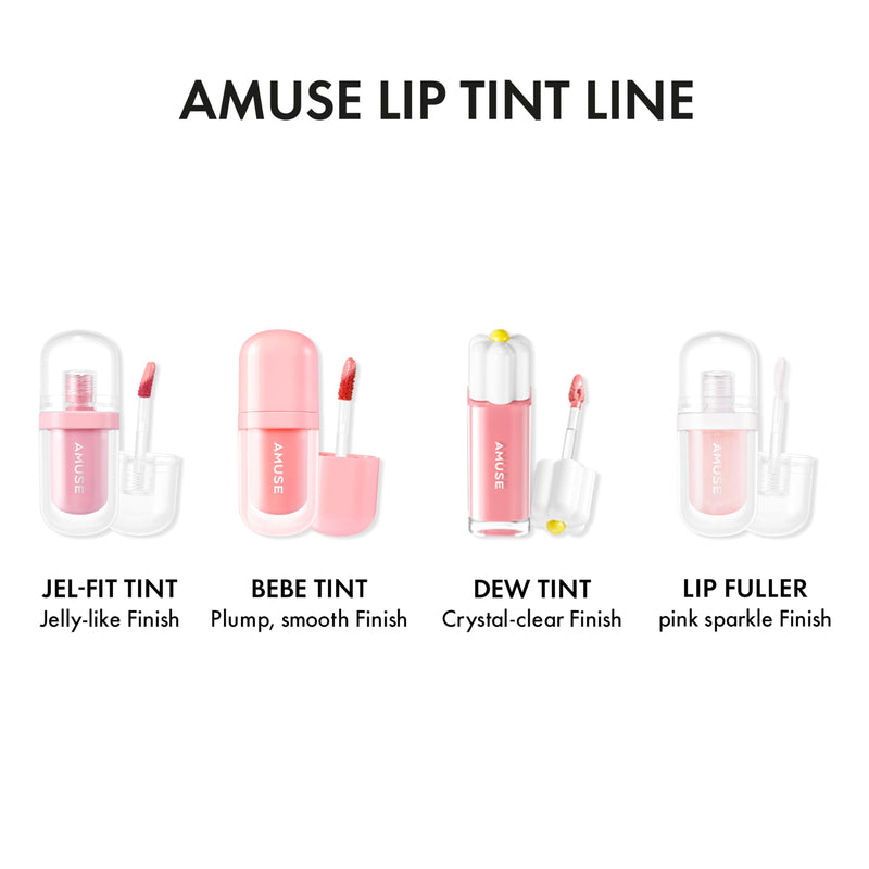 Amuse Lip Fuller | Pink Diamond Lip Plumper, Gold Glitter, Lip Gloss, Glossy Melting Lip, Moisturizing, Shine, Korean Make-up, Glass Texture, Vegan