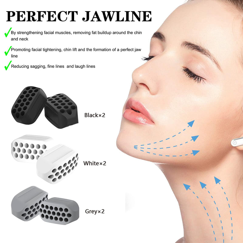 [Australia] - Jawline Exerciser for Man and Woman 3 Resistance Levels (6 pcs) BPA Free Silicone Jaw Exerciser Gum Tablets Jaw Trainer & Jaw Exerciser Shaper for Beginner, Intermediate & Advanced Users 