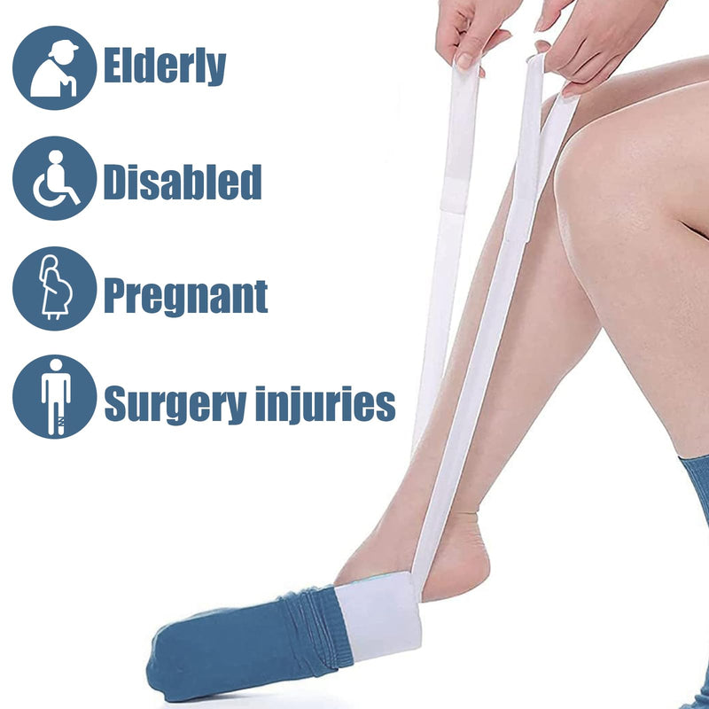 [Australia] - Sock Aids for Putting on Socks, Sock Aid Device for Seniors, Sock Aid Tool for Elderly, Disabled, Pregnant, Sock Helper Pulling Assist Device 