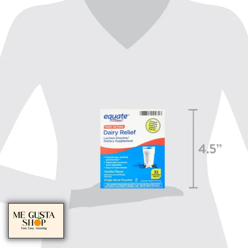 [Australia] - Equate Fast Acting Dairy Relief Lactase Enzyme Dietary Supplement Vanilla Flavor chewables Tablets 32 Count Includes Pill Organizer 