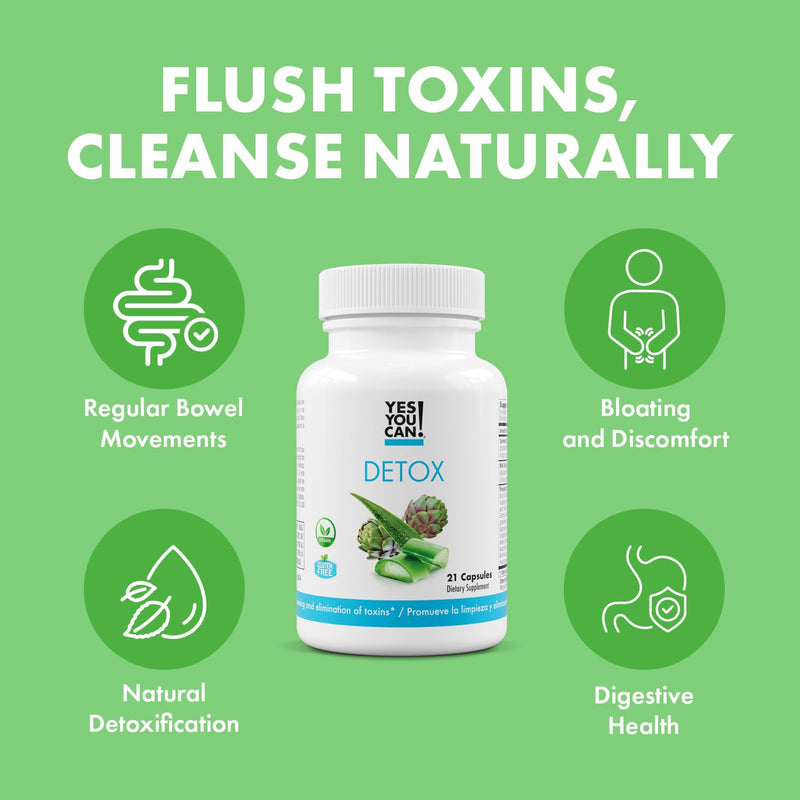Yes You Can! Natural Detox Pills, Diuretic Cleanse, 21 Capsules | With electrolytes & vitamins, helps with water retention, gluten free, natural ingredients 21 Count (Pack of 1)