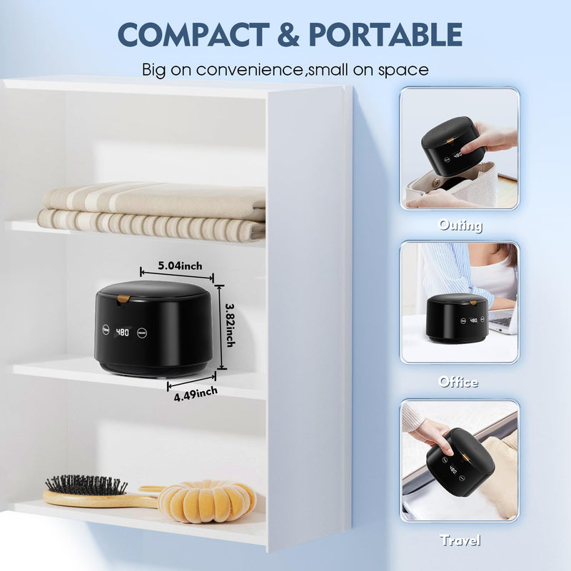 [Australia] - Ultrasonic Retainer Cleaner, 45kHz Sonic Retainer Cleaner Machine Dental Cleaning Pod for Dentures, Mouth Guards, Braces, Toothbrush Heads, Jewelry, 5 Modes for All Dental Appliances (Black) Black 