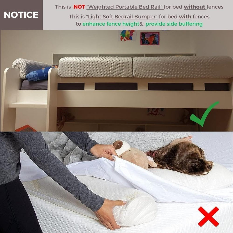[Australia] - Wonder Space Toddlers' Bed Rail Bumpers Protecter - Children's Bed Guardrail Padding - Anti-Collision | Increased Height | Fall Prevention - Easy Installation Enhanced Safety Mostly Fit (Grey, 2.3ft) Grey, 70cm 