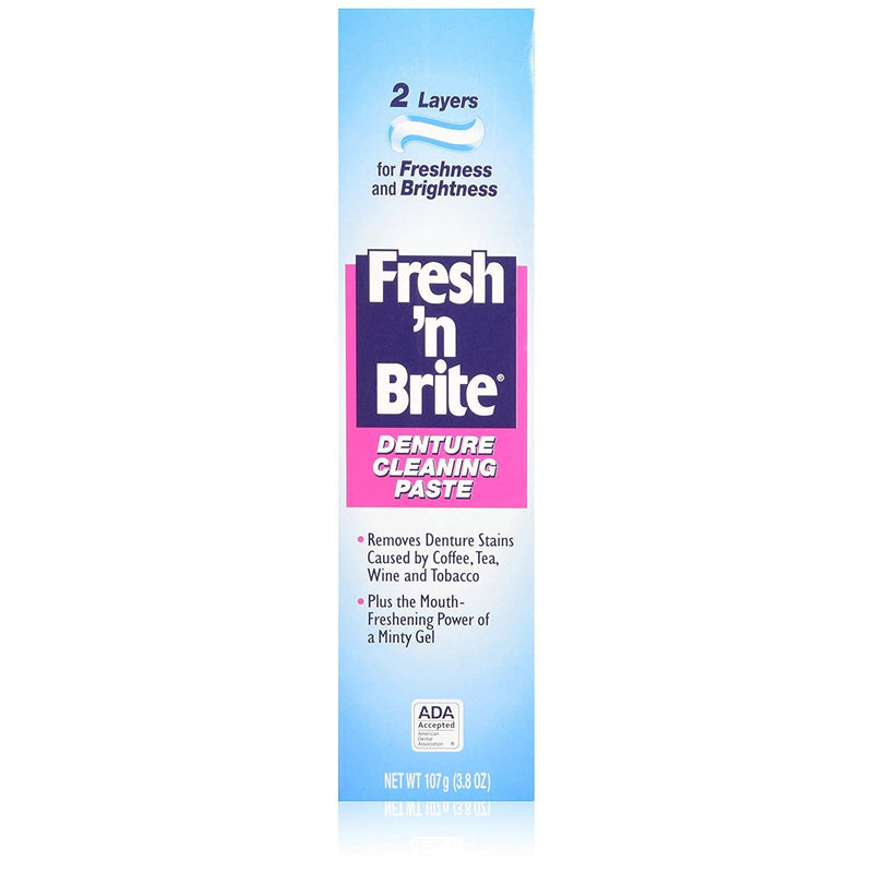 Fresh 'n Brite Denture Cleaning Paste Denture Brush 3.8oz
