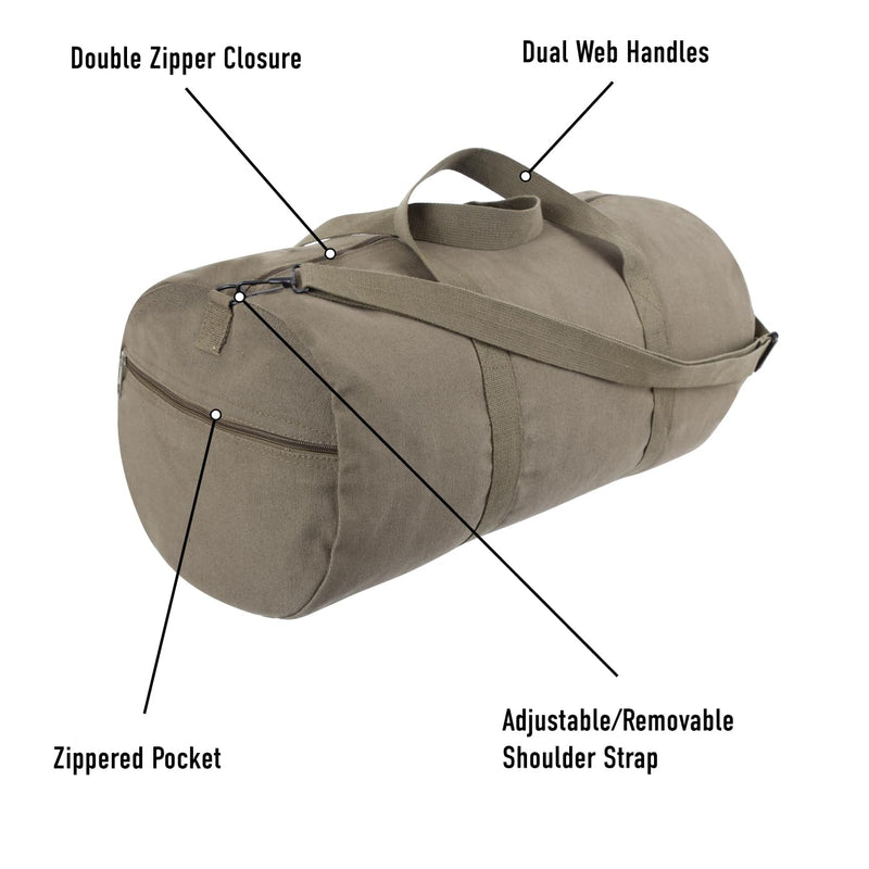 Rothco Heavy-Duty Canvas Shoulder Duffle Bag - Rugged Travel Gym Gear Equipment Bag 19 Inches Navy Blue