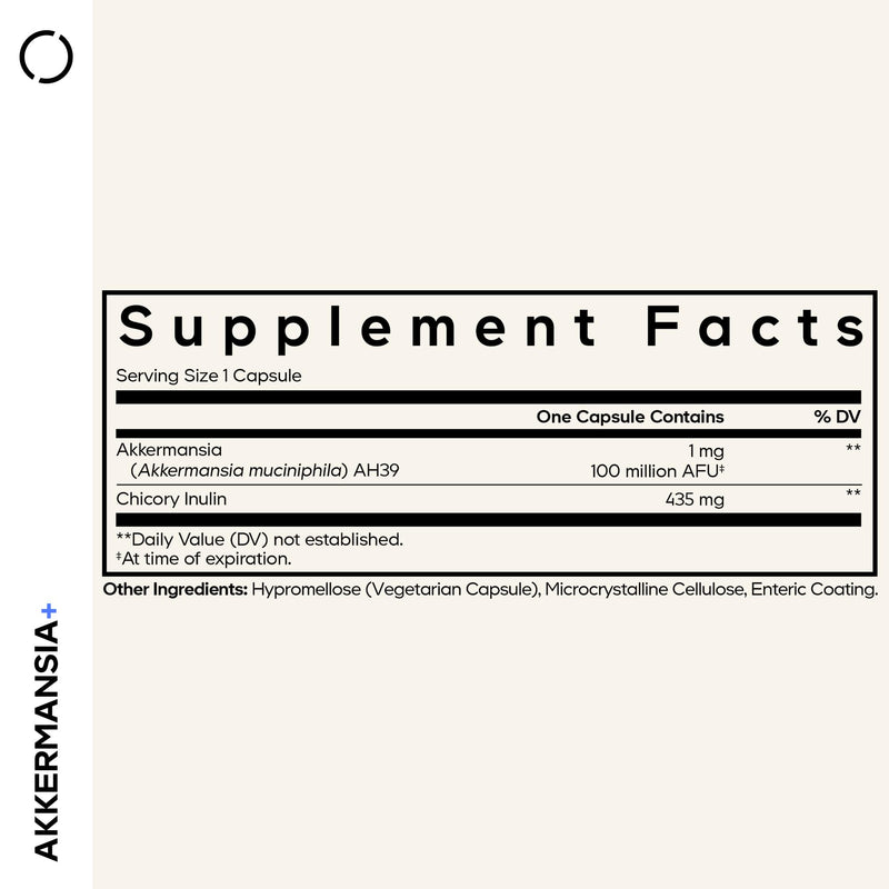 [Australia] - Codeage Akkermansia Muciniphila Probiotic Supplement - 3-Month Supply of Akkermansia & Chicory Inulin - Daily Synbiotic Probiotic Chicory Root - 100 Million AFUs - Gluten-Free - 90 Capsules 