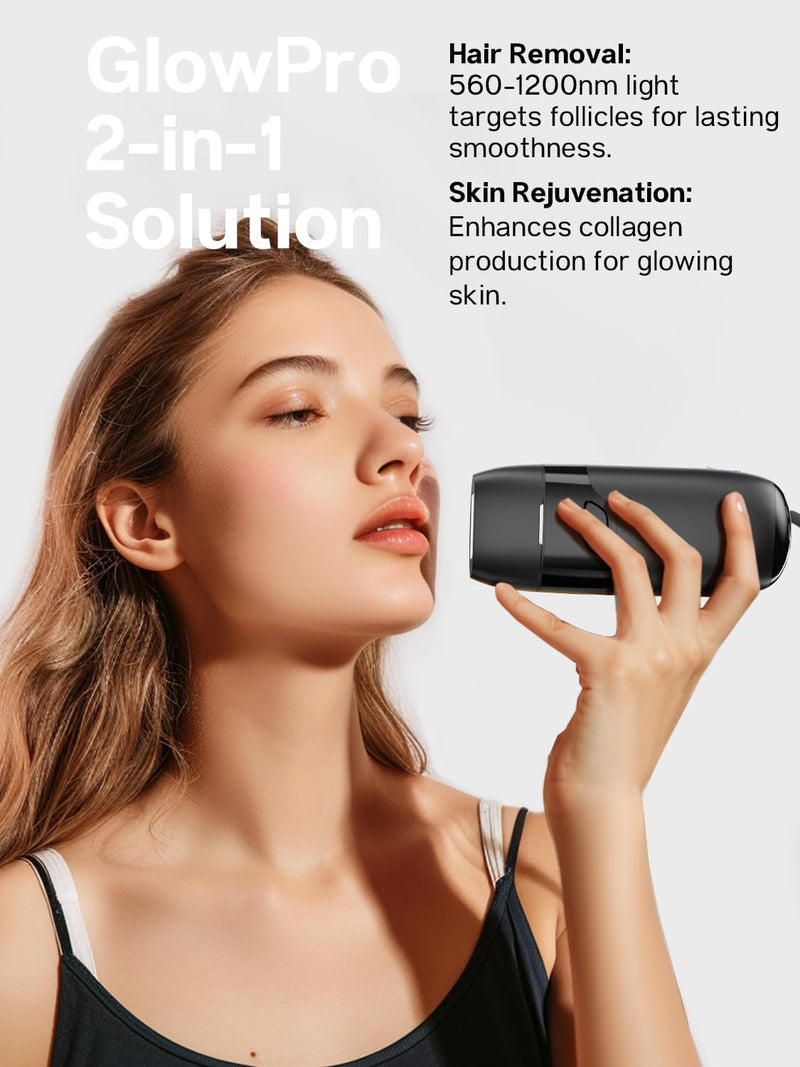 [Australia] - Blex Mini Laser Hair Removal for Women and Men, IPL Laser Hair Removal Device, 201g Mini-Sized Design, 2 in 1 with Skin Rejuvenation, Painless at-Home Hair Remover, Black 