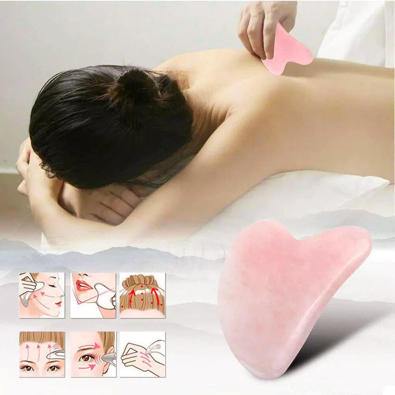 [Australia] - Gua Sha Jade Stone Gua Sha Massage Tool, Guasha Tool for Face and Body Skin Massage. Tools for SPA Acupuncture, Pink Stone for Body Face Neck and Eye, Skin Care Gift for Woman (pink) 
